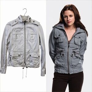 Kenar Y2K Utility Jacket Medium Zip Front Beige Bella Swan Twilight Medium